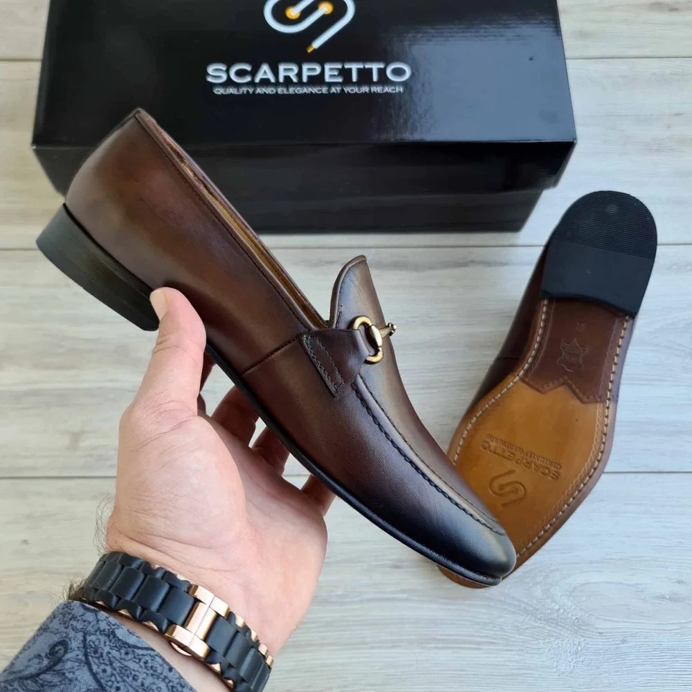 Leather Loafer with Hand-stitched Sole - Picture 4 of 5
